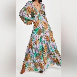 Farm Rio Lilac Fruit Print Maxi Dress
